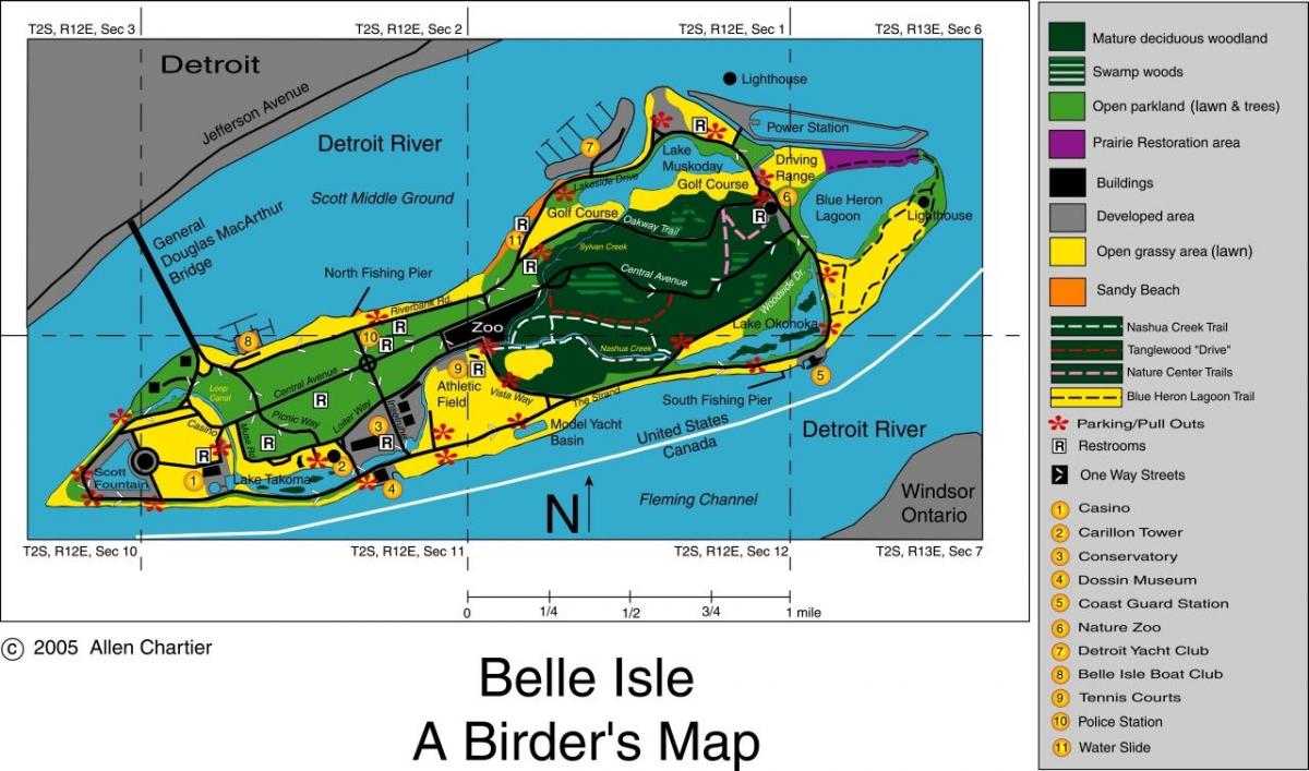 Karte von Belle Isle, Detroit