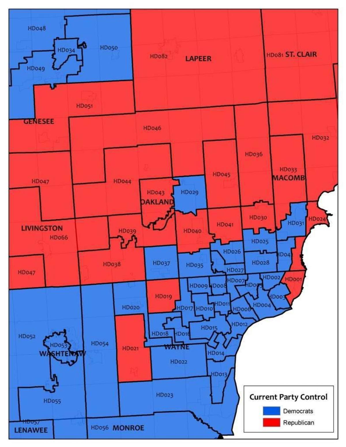 Karte von Detroit area