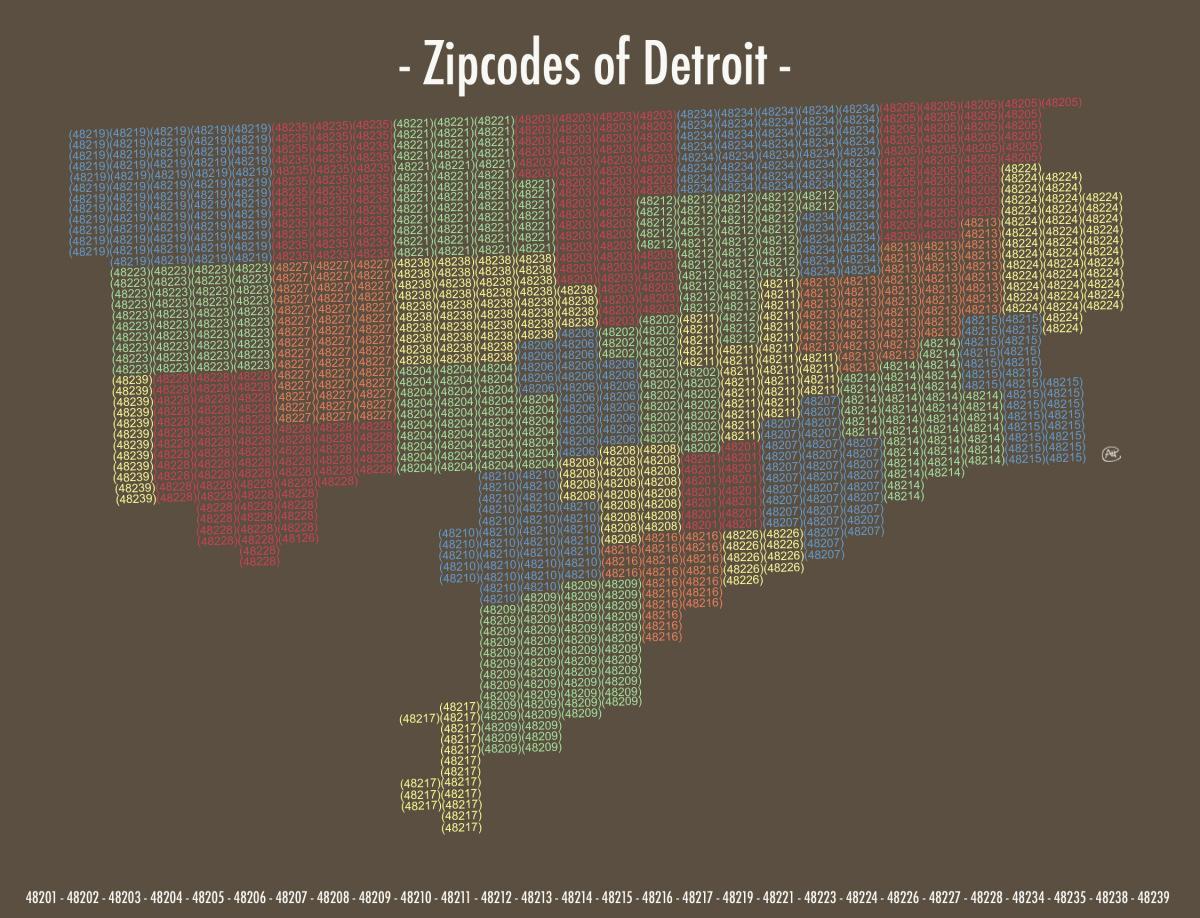 PLZ-Karte Detroit