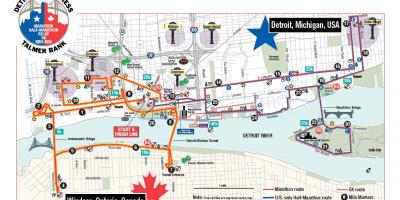 Karte von Detroit marathon