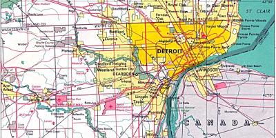 Karte von Detroit Vororten