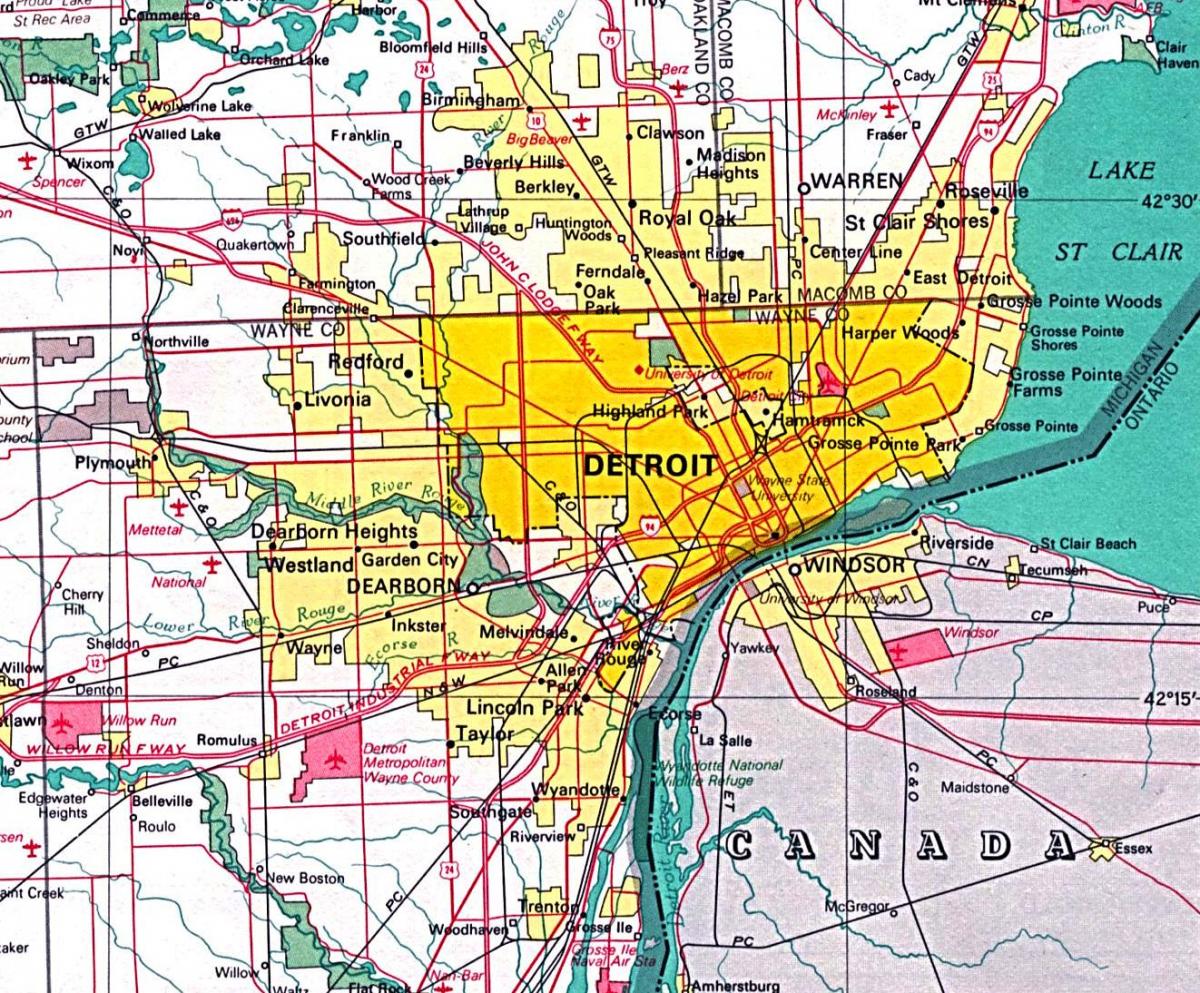 Karte Detroit