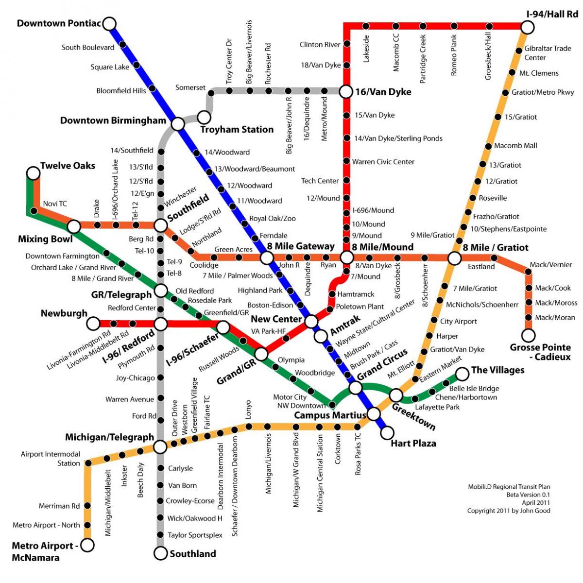 Detroit transit Karte
